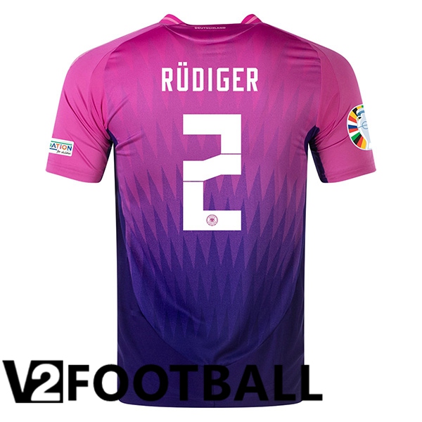 Germany (RUDIGER 2) Away Soccer Shirt UEFA Euro 2024