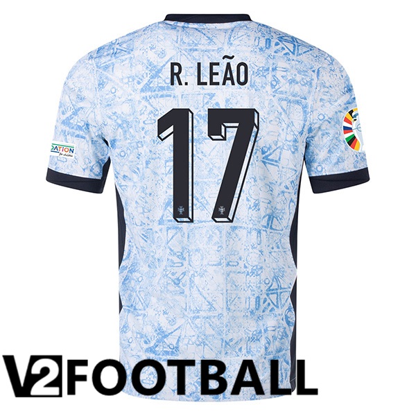 Portugal (R.LEAO 17) Away Soccer Shirt UEFA Euro 2024