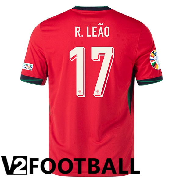 Portugal (R.LEAO 17) Home Soccer Shirt UEFA Euro 2024
