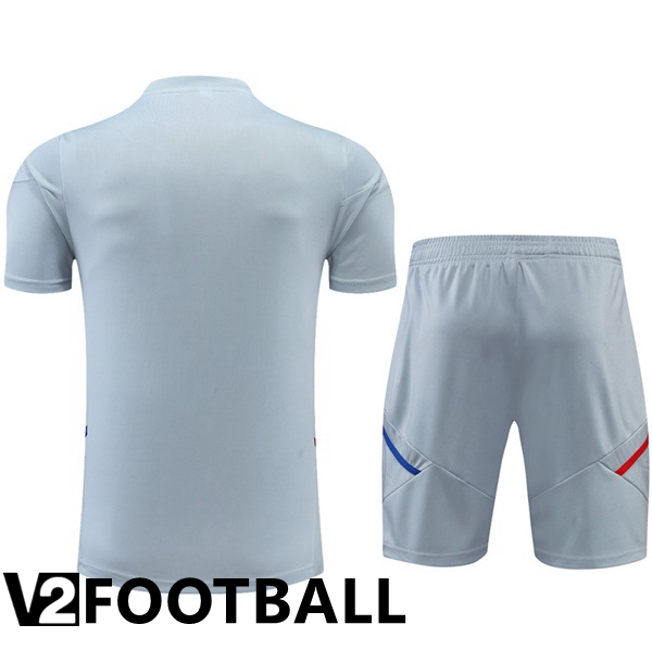 Olympique Lyon Training T Shirt + Shorts Grey 2022/2023