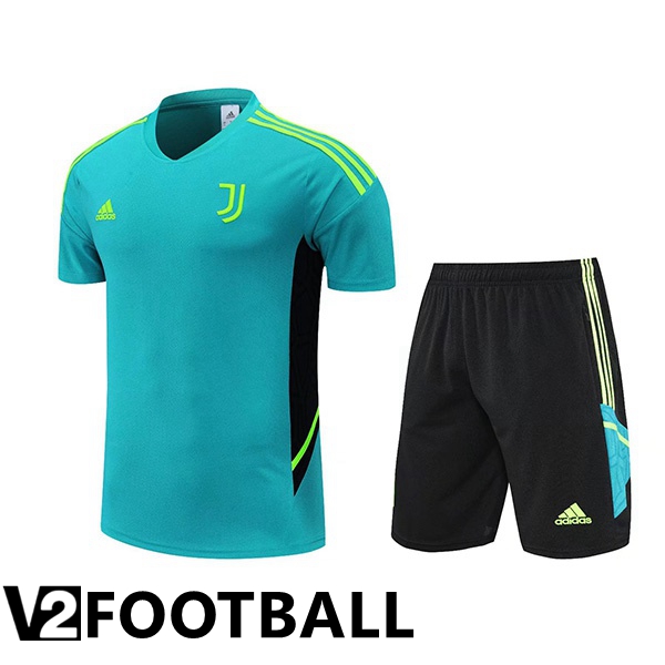 Juventus Training T Shirt + Shorts Green 2022/2023