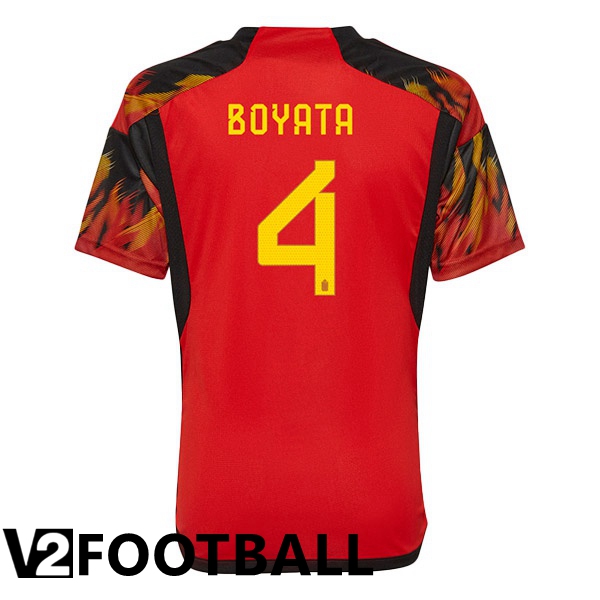 Belgium (BOYATA 4) Home Shirts Red World Cup 2022