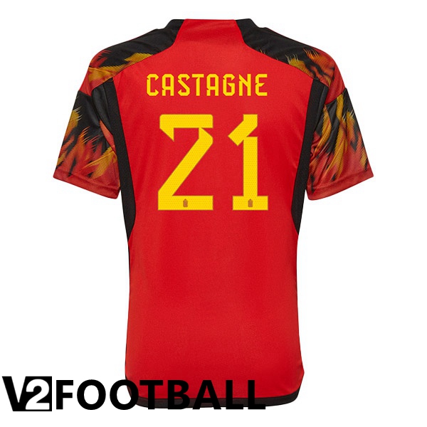 Belgium (CASTAGNE 21) Home Shirts Red World Cup 2022