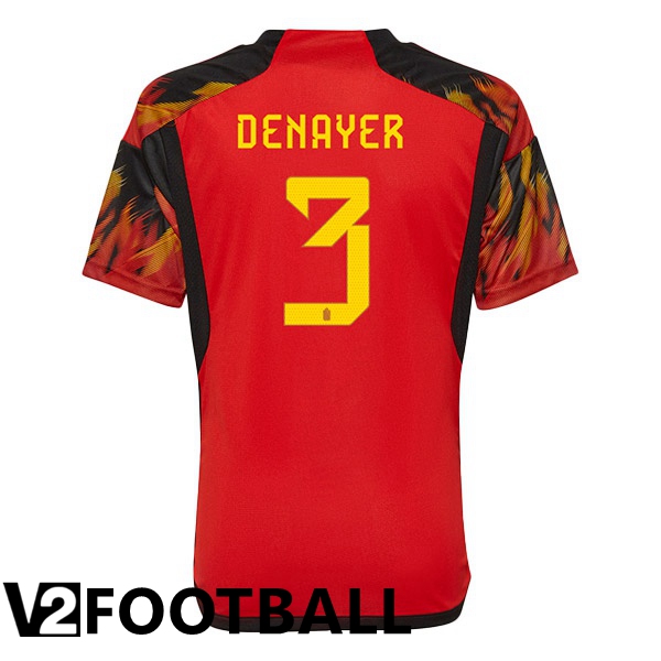 Belgium (DENAYER 3) Home Shirts Red World Cup 2022