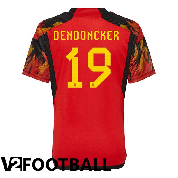 Belgium (DENDONCKER 19) Home Shirts Red World Cup 2022