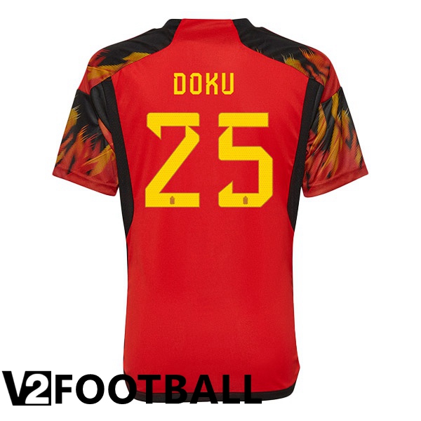 Belgium (DOKU 25) Home Shirts Red World Cup 2022