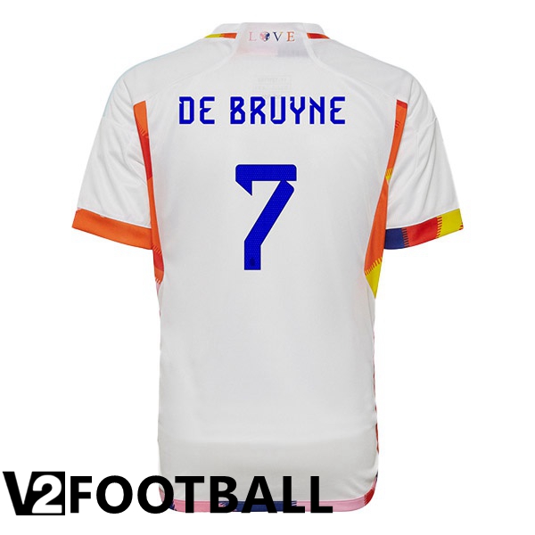 Belgium (DE BRUYNE 7) Away Shirts White World Cup 2022