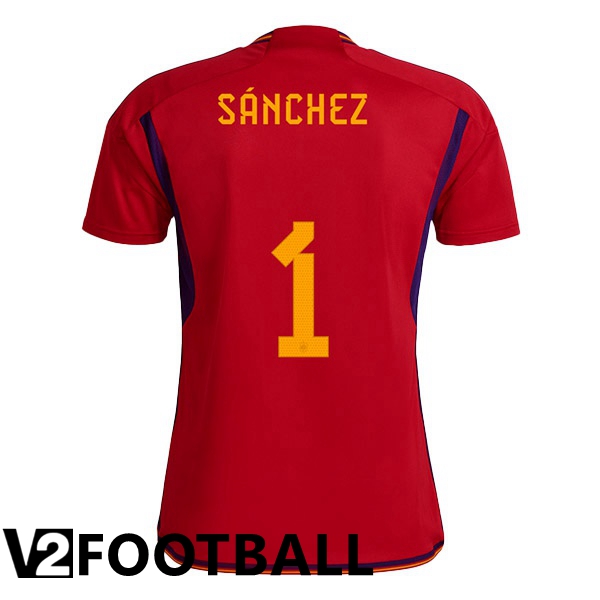 Spain (S脕NCHEZ 1) Home Shirts Red 2023/2023