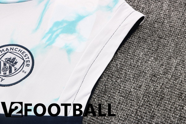 Manchester City Football Vest + Shorts Blue White 2022/2023