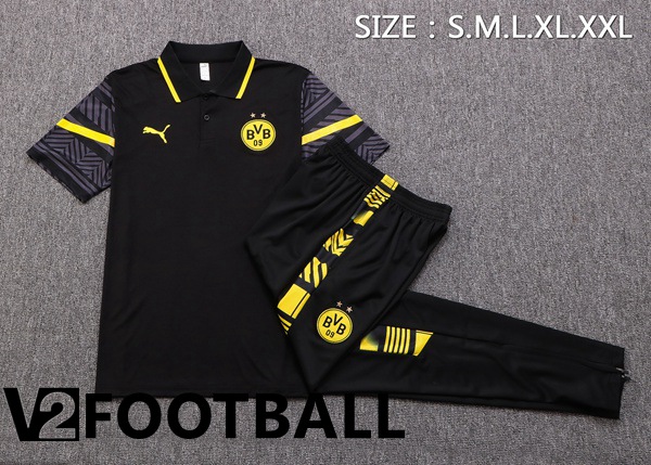 Borussia Dortmund Polo Shirts + Pants Black 2022/2023
