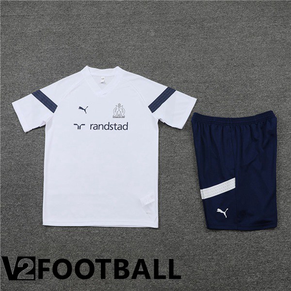 Olympique MarseilleTraining T Shirt + Shorts White 2022/2023