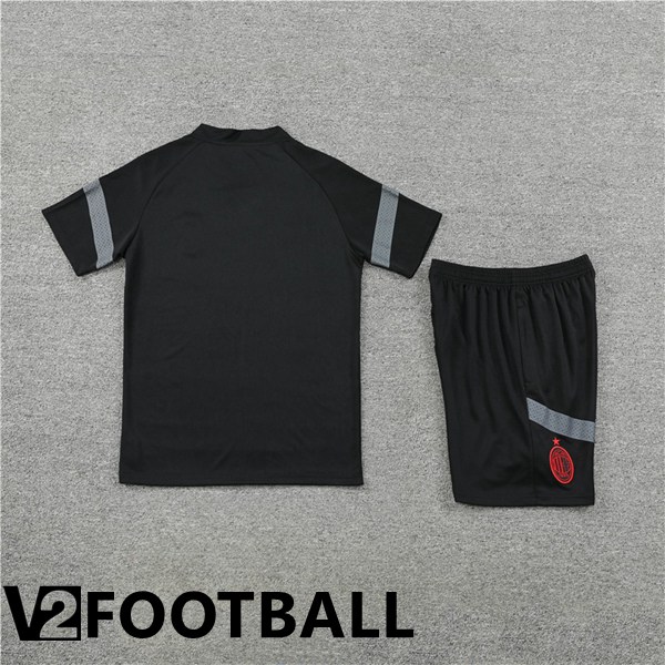 AC Milan Training T Shirt + Shorts Black 2022/2023