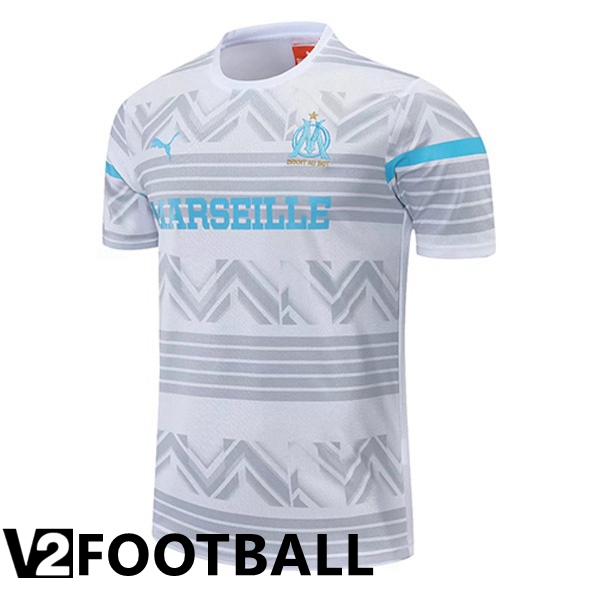 Olympique MarseilleTraining T Shirt White Grey 2022/2023