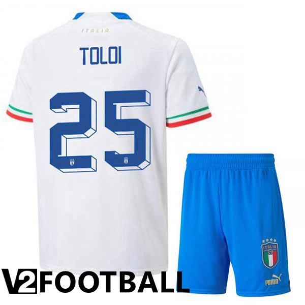 Italy (Toloi 25) Kids Away Shirts White 2023/2023