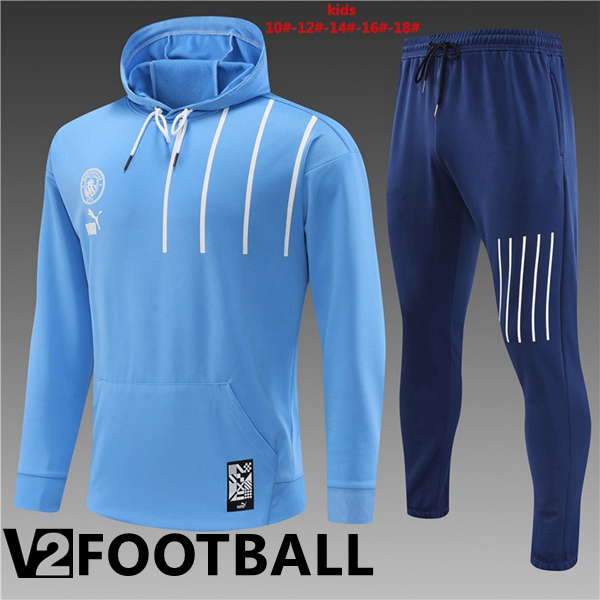 Manchester City Kids Training Tracksuit Hoodie Blue 2022/2023