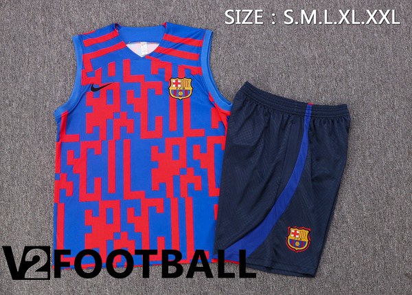 FC Barcelona Football Vest + Shorts Blue Red 2022/2023