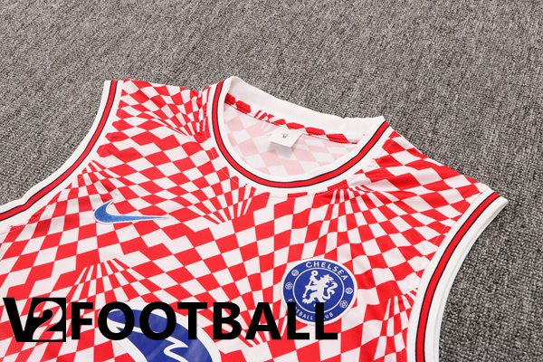 FC Chelsea Football Vest + Shorts Red White 2022/2023