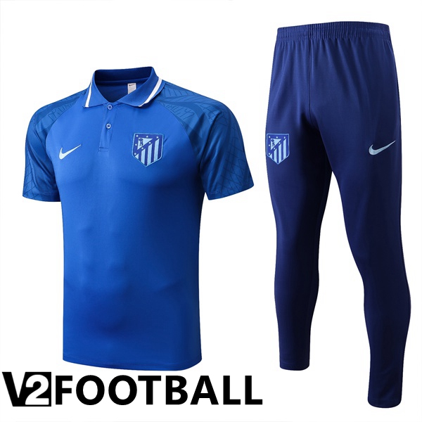 Atletico Madrid Polo Shirts + Pants Blue 2022/2023