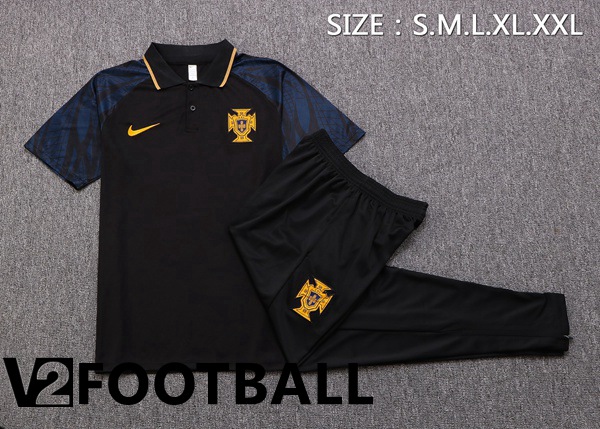 Portugal Polo Shirts + Pants Black 2022/2023