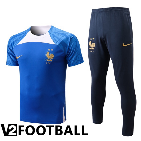 France Training T Shirt + Pants Blue 2022/2023