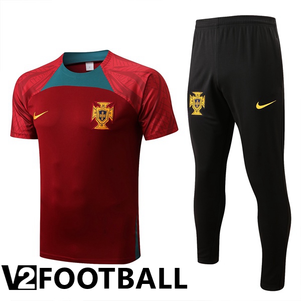 Portugal Training T Shirt + Pants Red 2022/2023