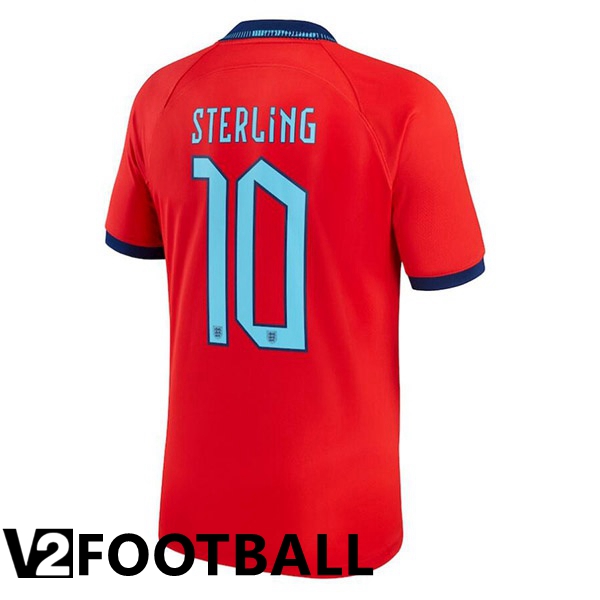 England (STERLING 10) Away Shirts Red World Cup 2022