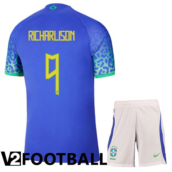 Brazil (RICHARLISON 9) Kids Away Shirts Blue 2023/2023