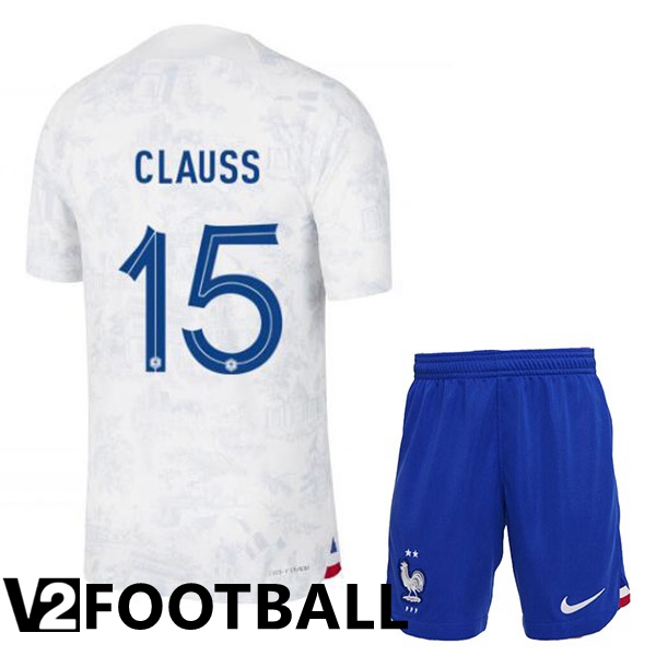 France (CLAUSS 15) Kids Away Shirts White 2023/2023