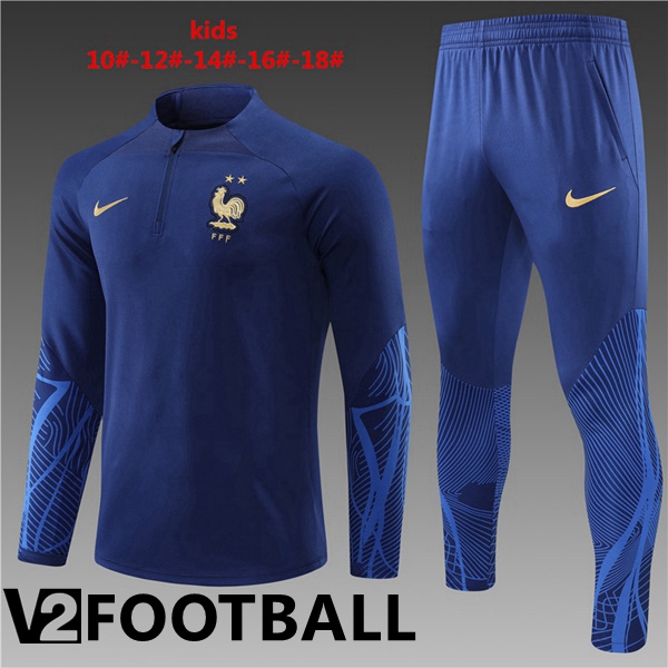 France Kids Training Tracksuit Royal Blue 2022/2023