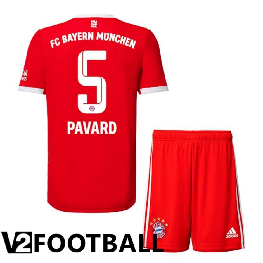 Bayern Munich (PAVARD 5) Kids Home Shirts 2022/2023