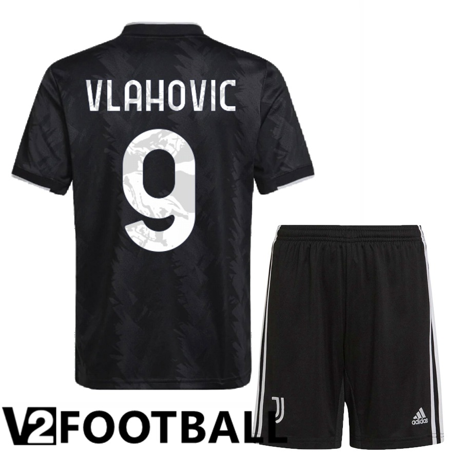 Juventus (Vlahovic 9) Kids Away Shirts 2022/2023