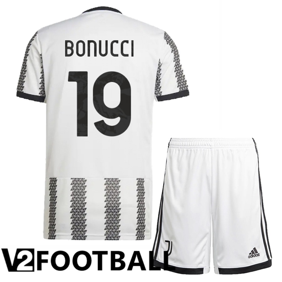 Juventus (Bonucci 19) Kids Home Shirts 2022/2023