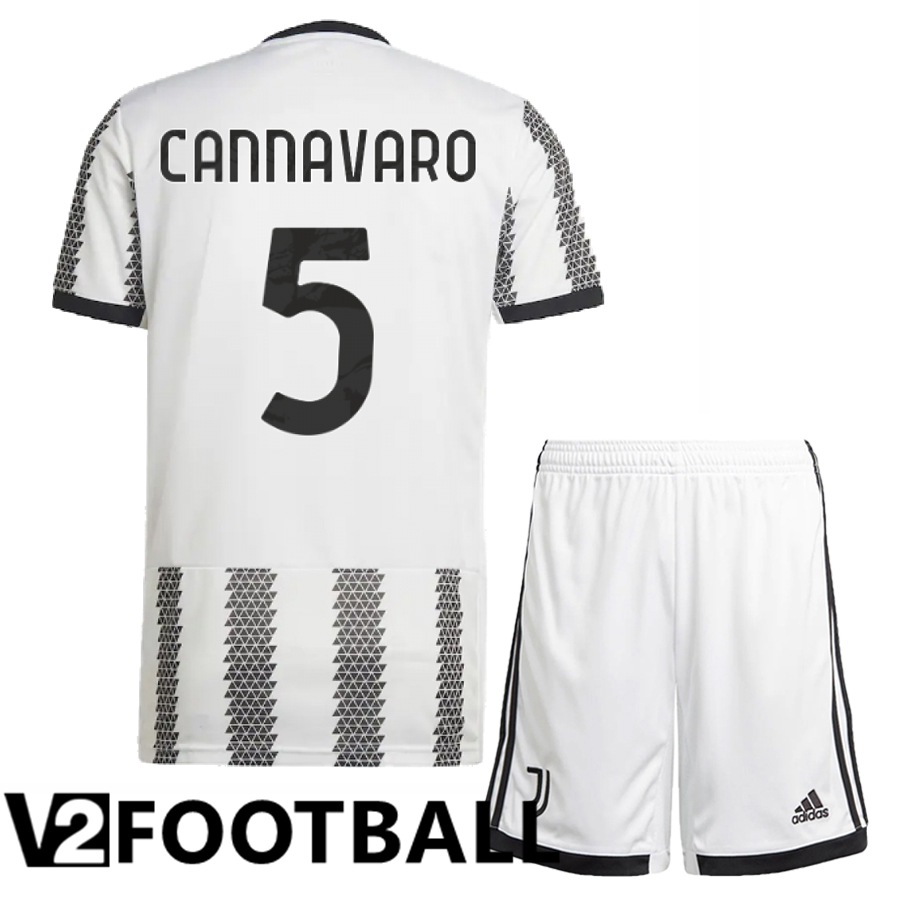 Juventus (Cannavaro 5) Kids Home Shirts 2022/2023
