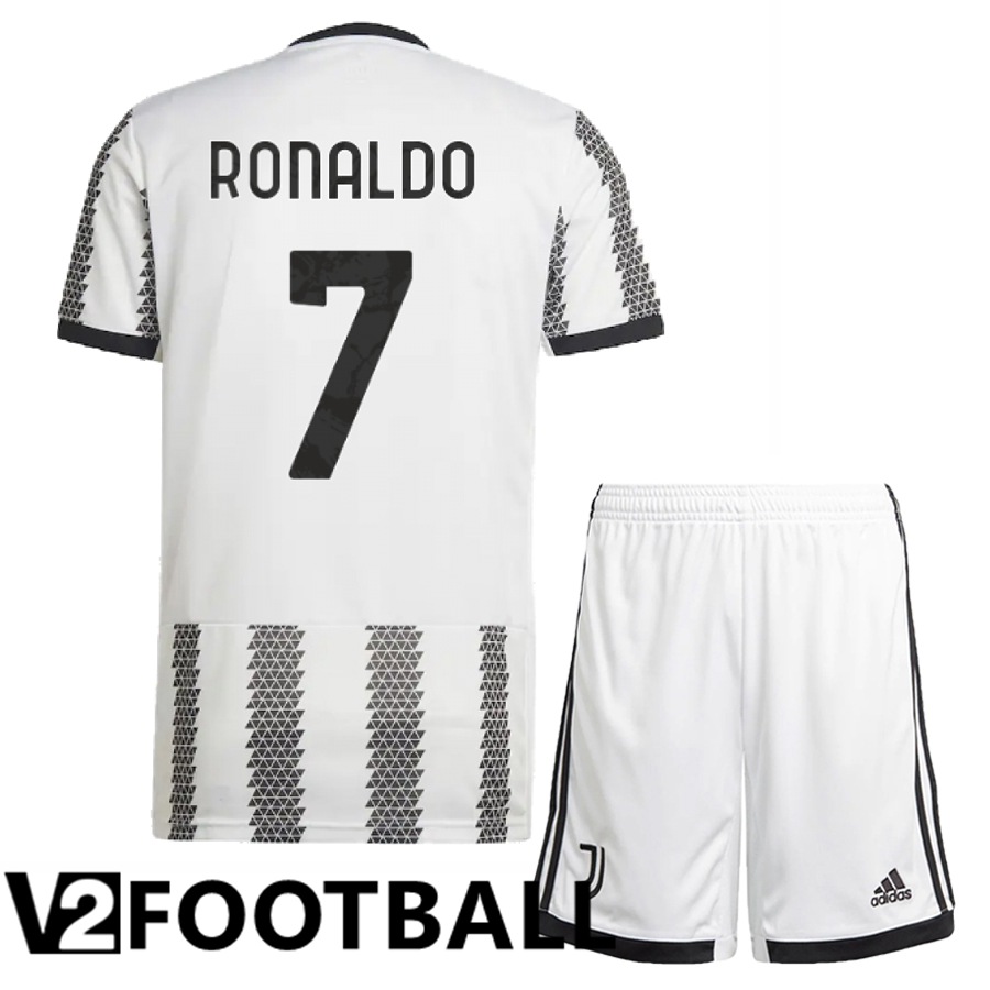 Juventus (Ronaldo 7) Kids Home Shirts 2022/2023