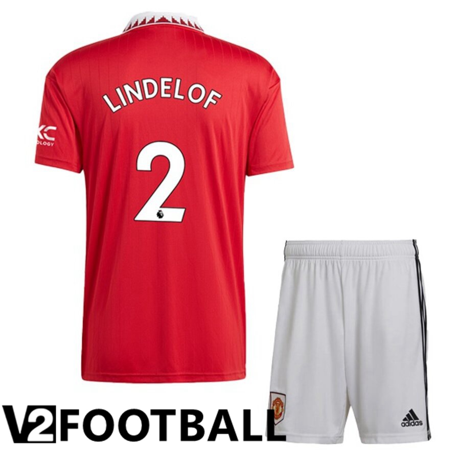 Manchester United (LINDELOF 2) Kids Home Shirts 2022/2023