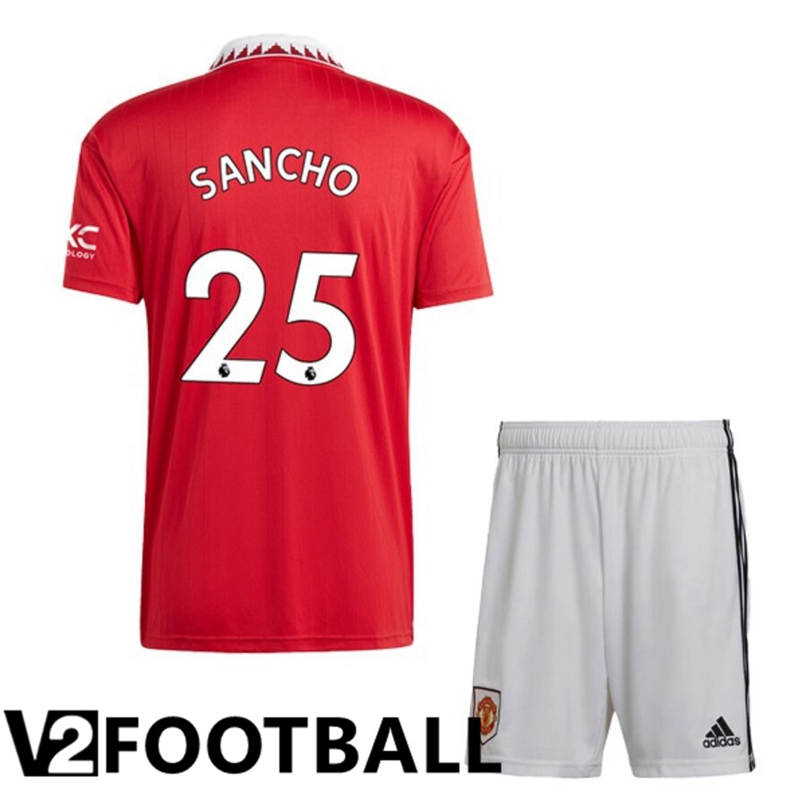 Manchester United (SANCHO 25) Kids Home Shirts 2022/2023