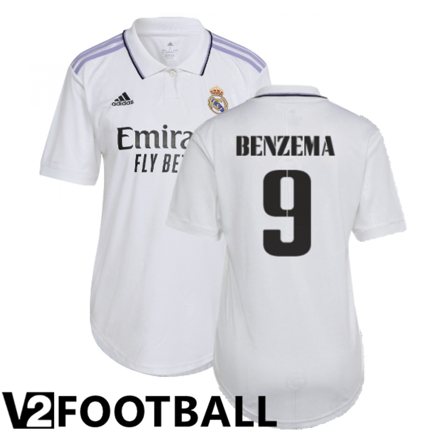Real Madrid (Benzema 9) Womens Home Shirts 2022/2023
