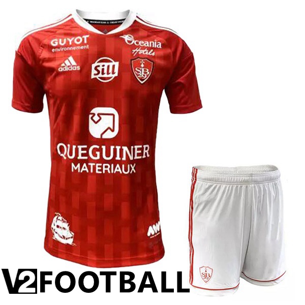 Stade Brestois Kids Home Shirts Red 2022/2023