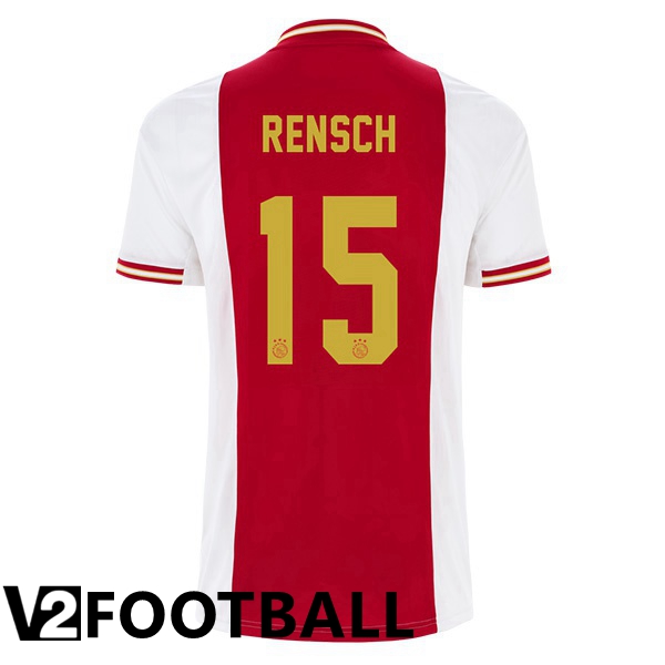 AFC Ajax (Rensch 15) Home Shirts White Red 2022 2023