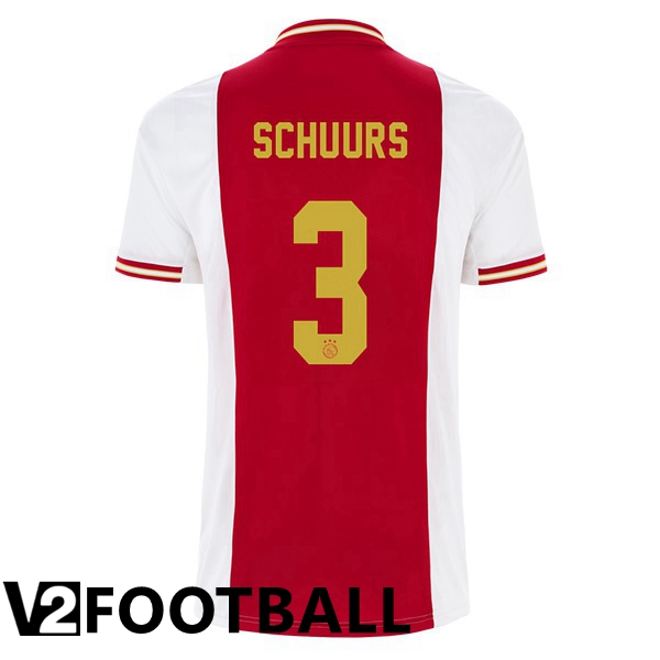 AFC Ajax (Schuurs 3) Home Shirts White Red 2022 2023