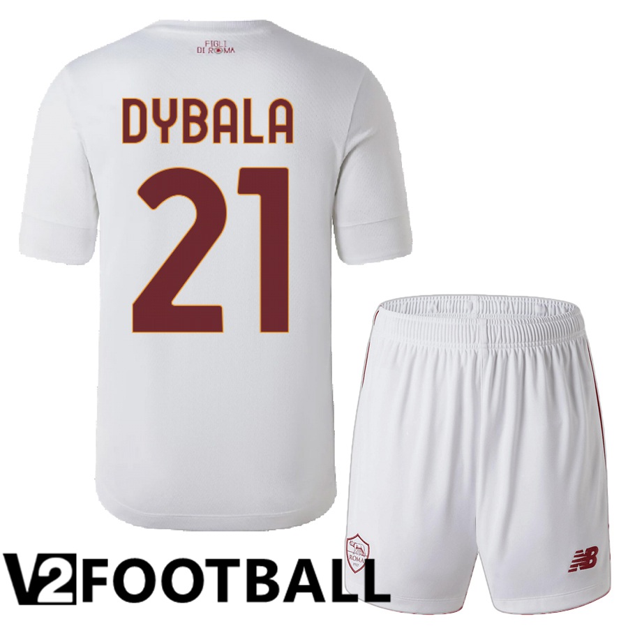 AS Roma (Dybala 21) Kids Away Shirts 2022/2023