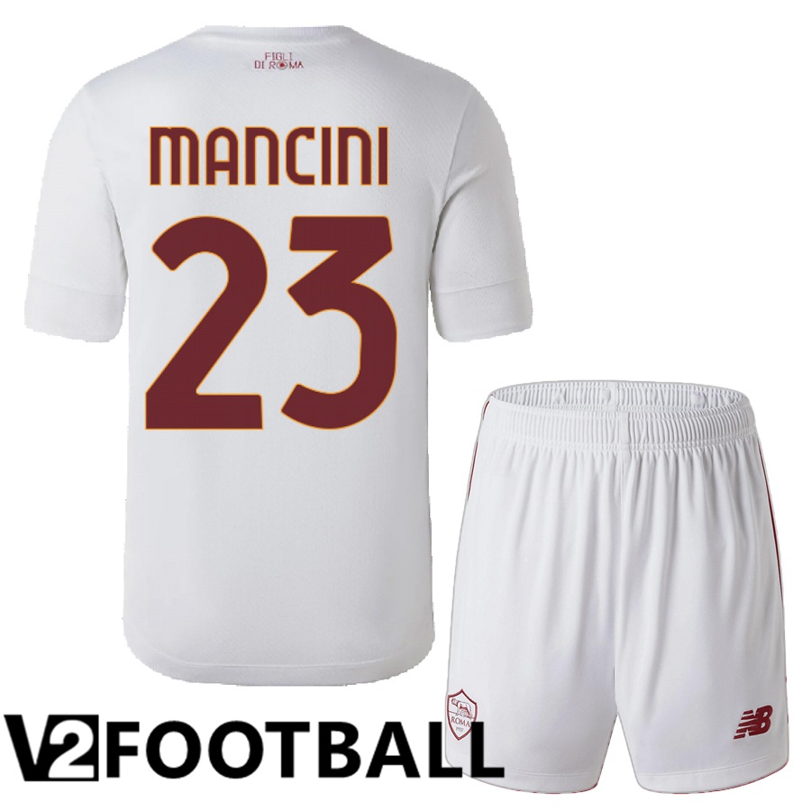 AS Roma (Mancini 23) Kids Away Shirts 2022/2023