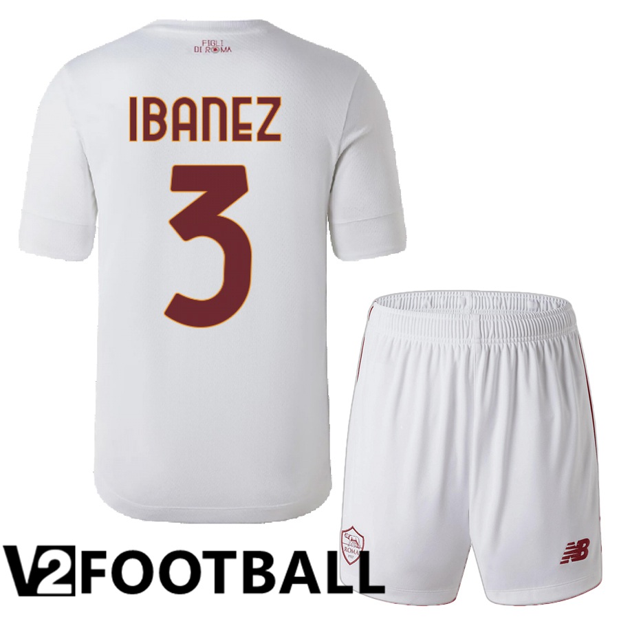 AS Roma (Ibanez 3) Kids Away Shirts 2022/2023