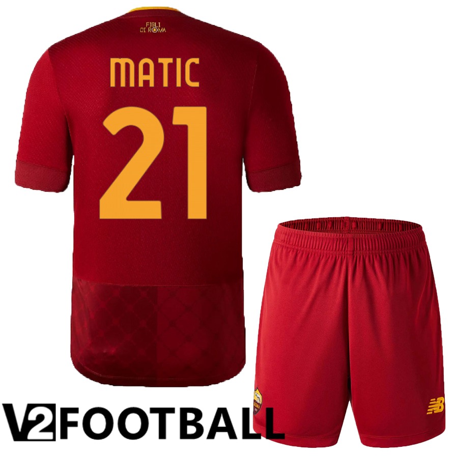 AS Roma (Matic 21) Kids Home Shirts 2022/2023