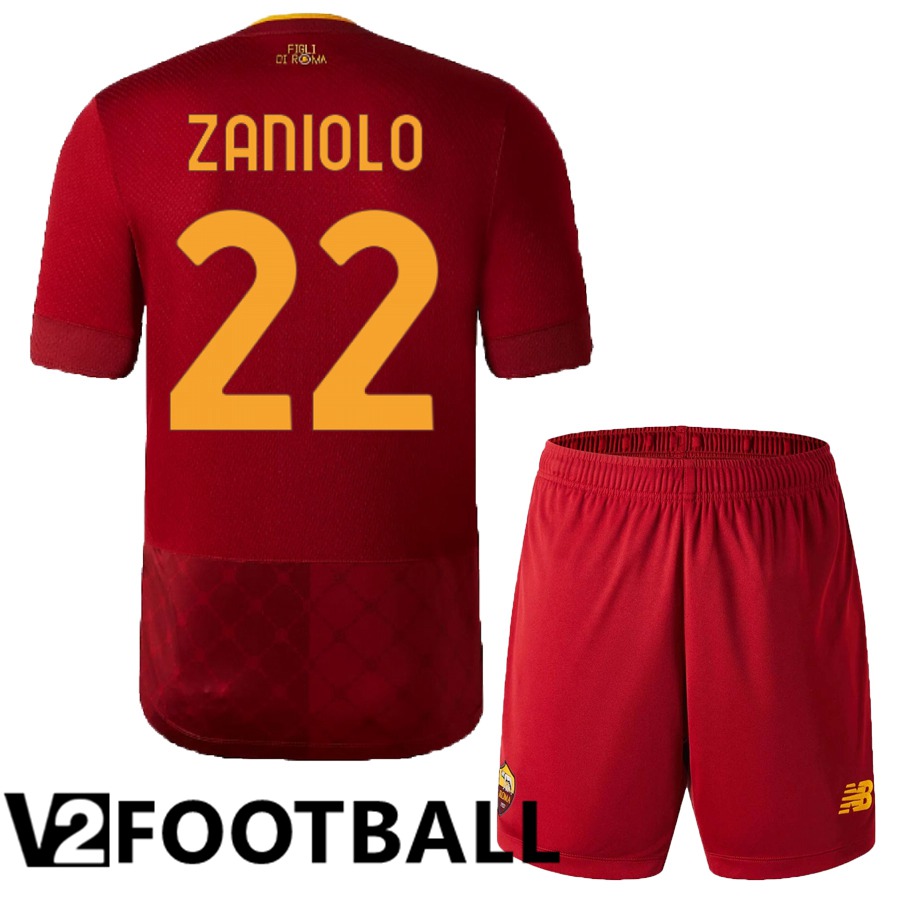 AS Roma (Zaniolo 22) Kids Home Shirts 2022/2023