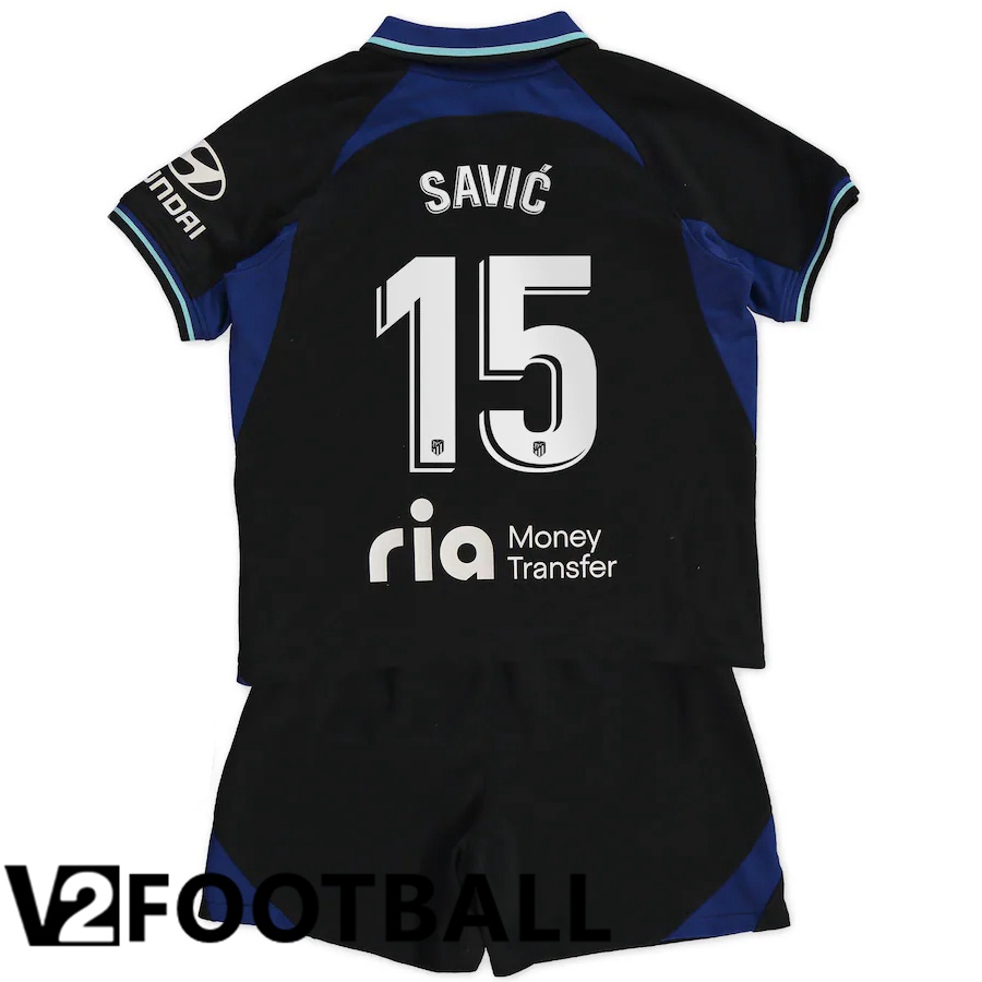 Atletico Madrid (Savić 15) Kids Away Shirts 2022/2023