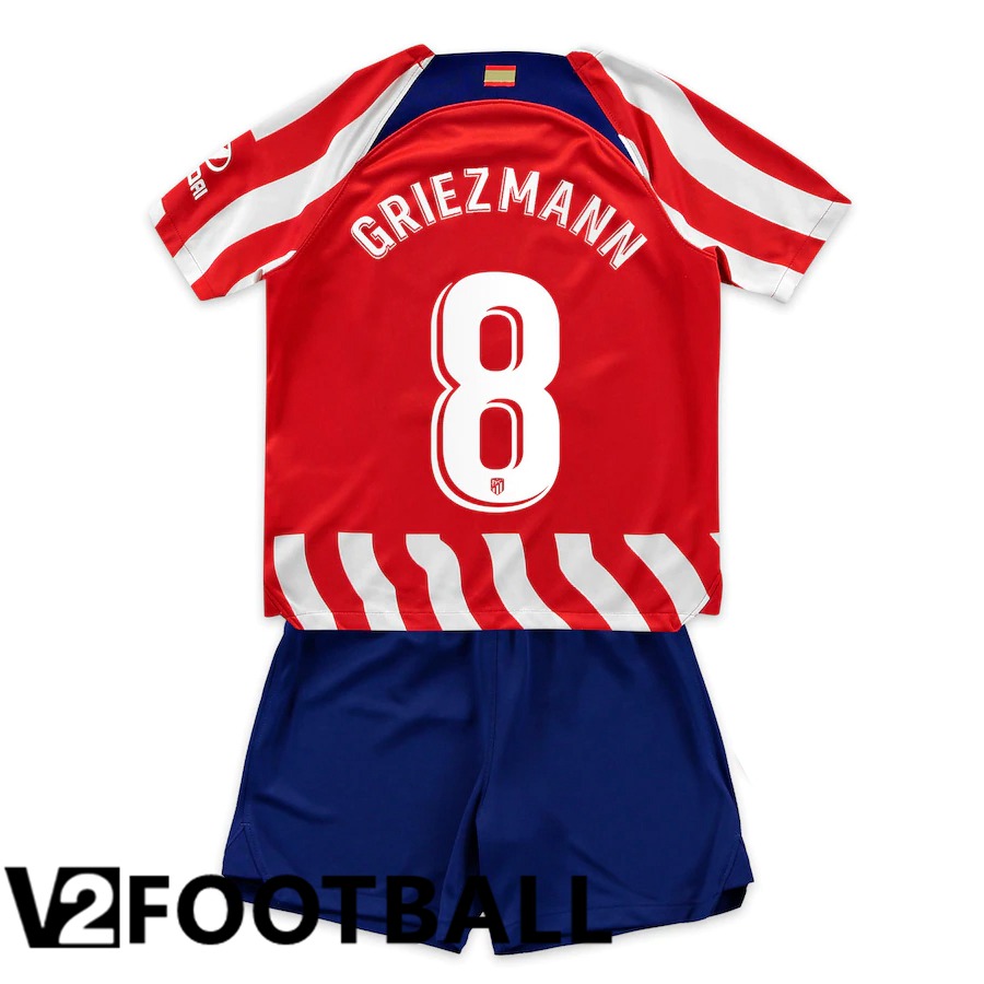 Atletico Madrid (Griezmann 8) Kids Home Shirts 2022/2023