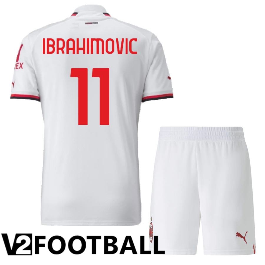 AC Milan (Ibrahimovic 11) Kids Away Shirts 2022/2023
