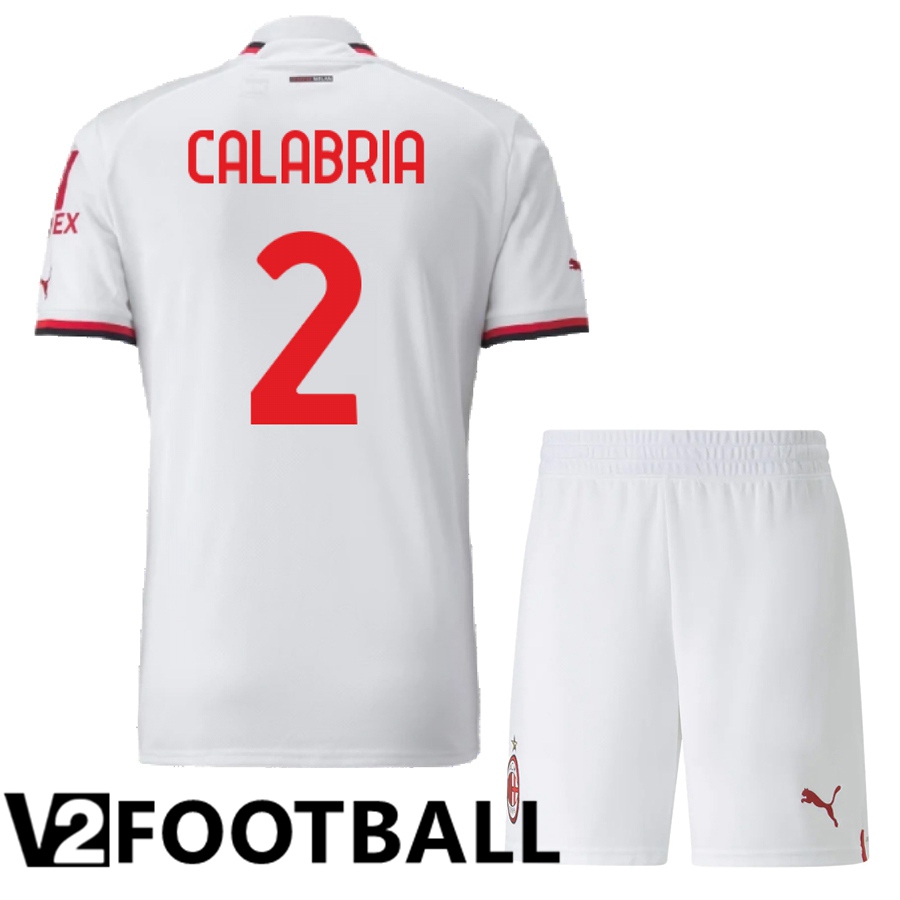 AC Milan (Calabria 2) Kids Away Shirts 2022/2023