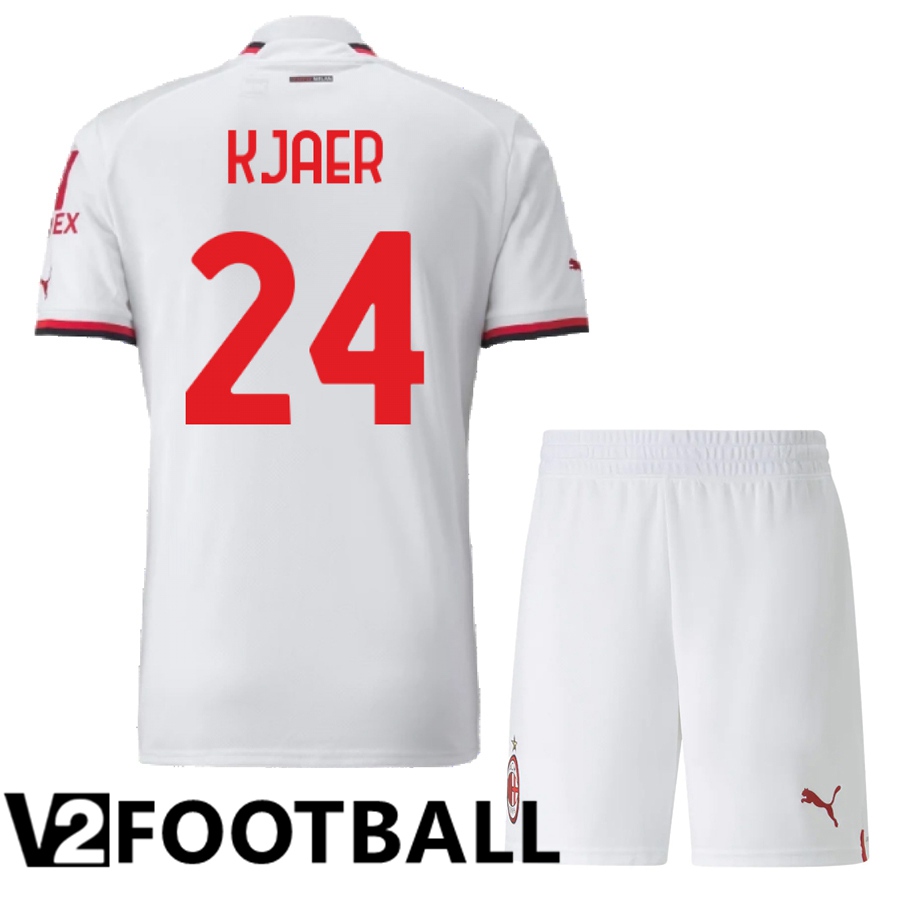 AC Milan (Kjaer 24) Kids Away Shirts 2022/2023